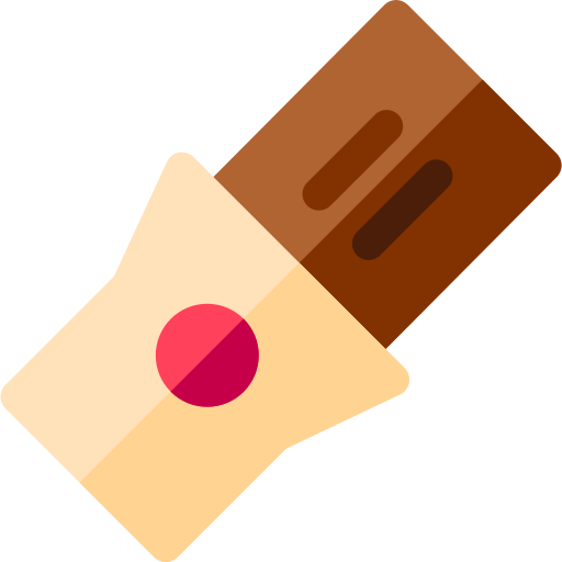 chocoladereep Basic Rounded Flat icoon
