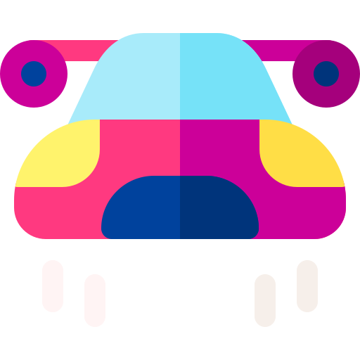 vliegende auto Basic Rounded Flat icoon