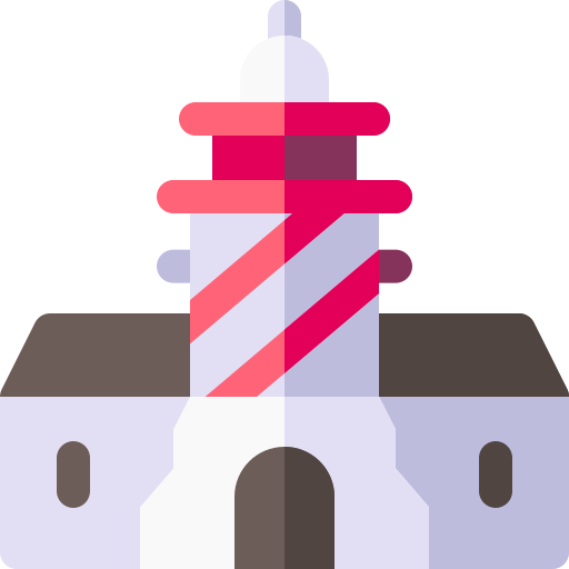 Green point lighthouse Basic Rounded Flat icon