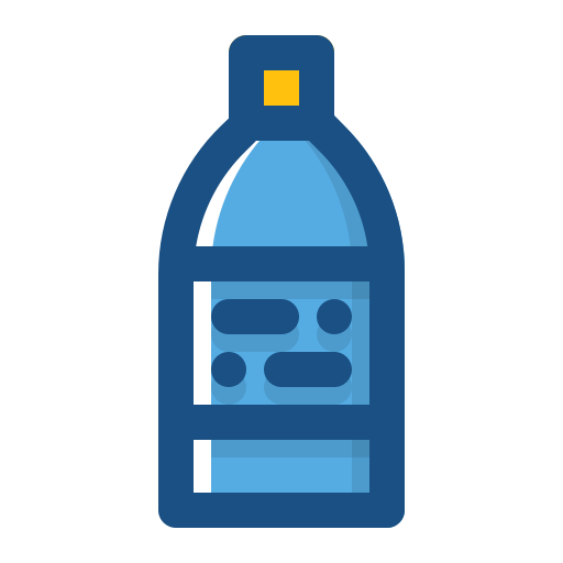 bottiglia d'acqua Detailed Rounded Color Omission icona
