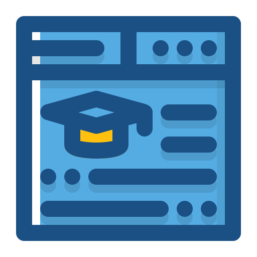 Online education Detailed Rounded Color Omission icon