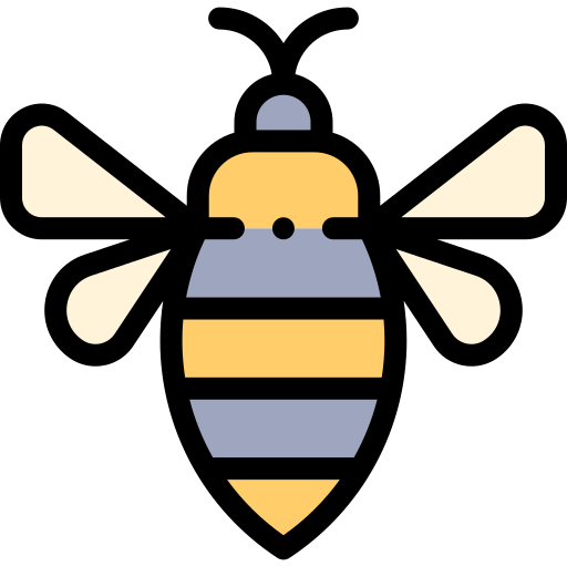 abeja Detailed Rounded Lineal color icono