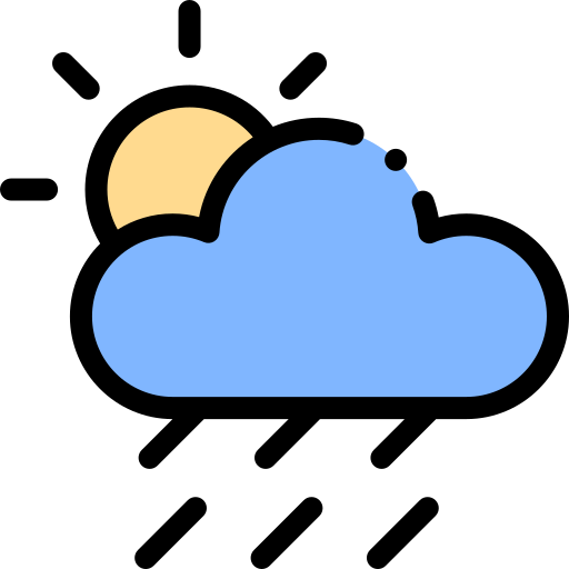 lluvia Detailed Rounded Lineal color icono