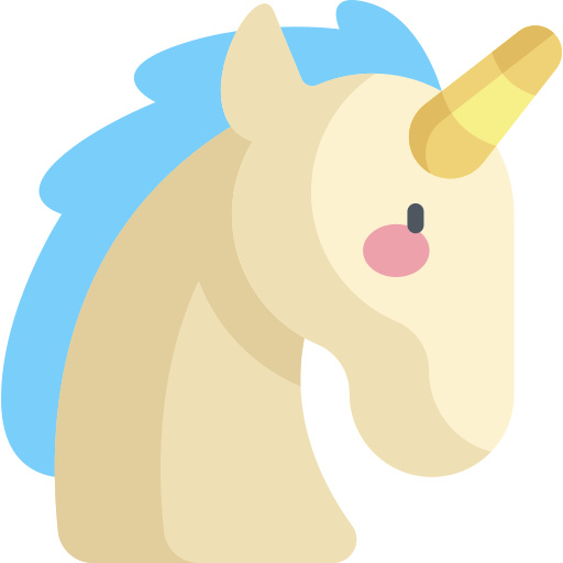 unicornio Kawaii Flat icono