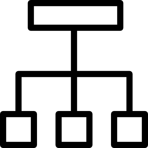 hiërarchische structuur Cursor creative Lineal icoon