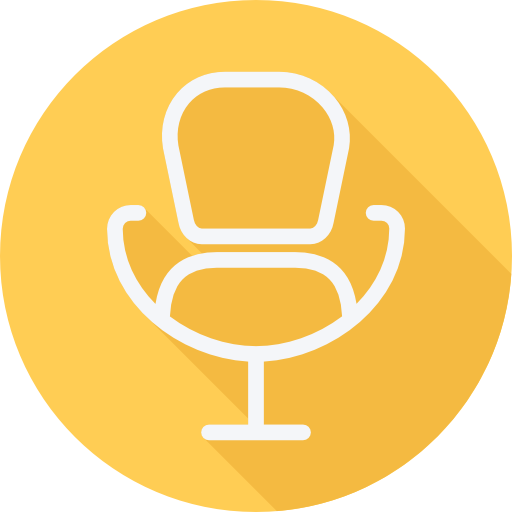 Desk chair Cursor creative Flat Circular icon