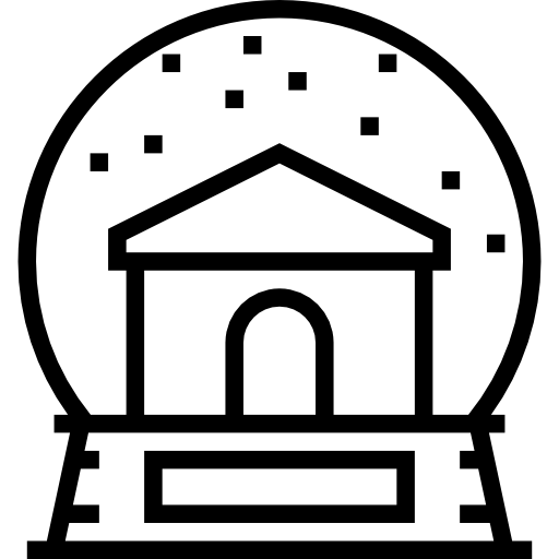 Śnieżna kula Meticulous Line ikona