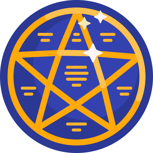 Pentagram Detailed Flat Circular Flat icon