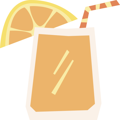 zumo de naranja Cartoon Flat icono