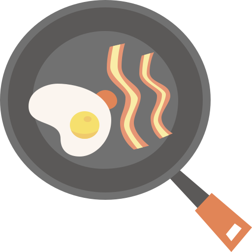 Fried egg Cartoon Flat icon