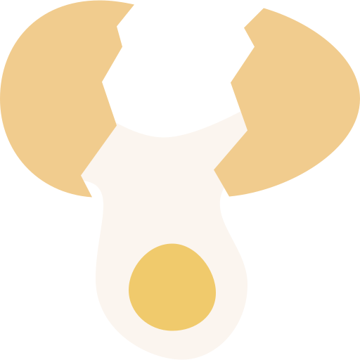 rozbite jajko Cartoon Flat ikona