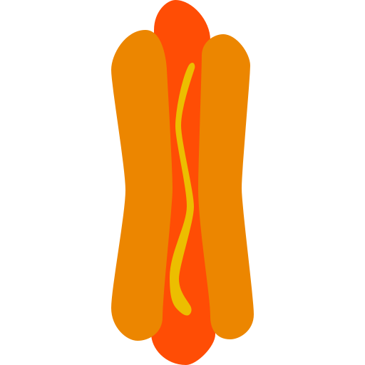 hot dog Cartoon Flat ikona