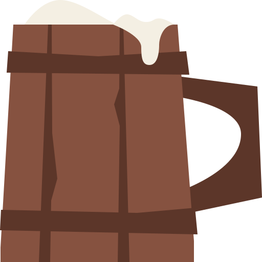 Wooden mug Cartoon Flat icon
