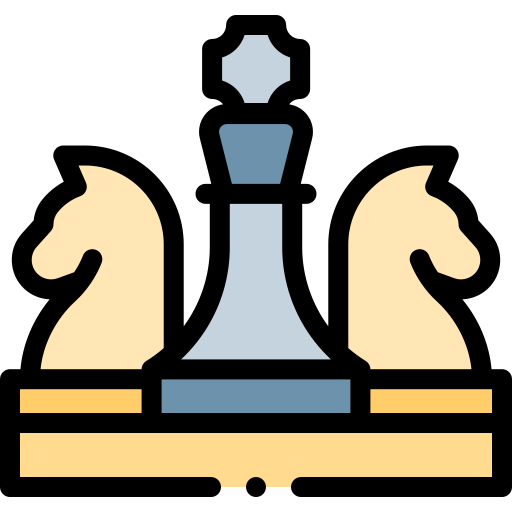 Chess game Detailed Rounded Lineal color icon