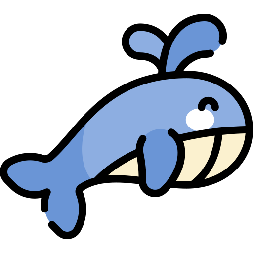 Whale Kawaii Lineal color icon