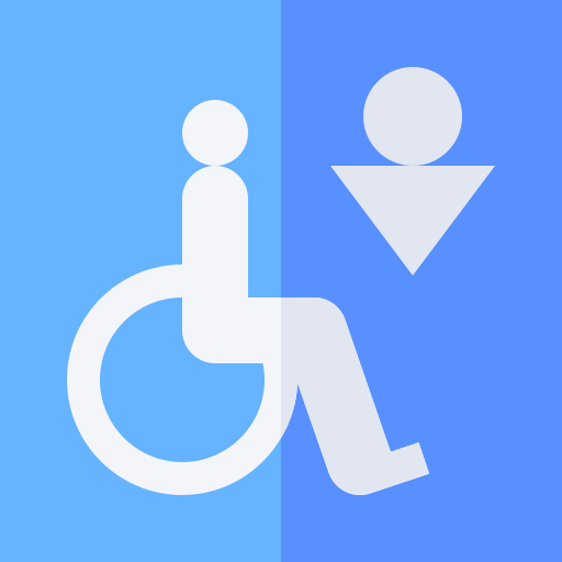 segno disabile Basic Straight Flat icona