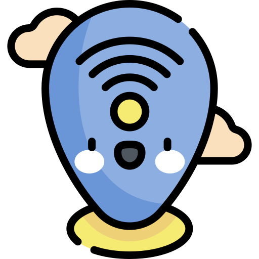 wifi Kawaii Lineal color icona