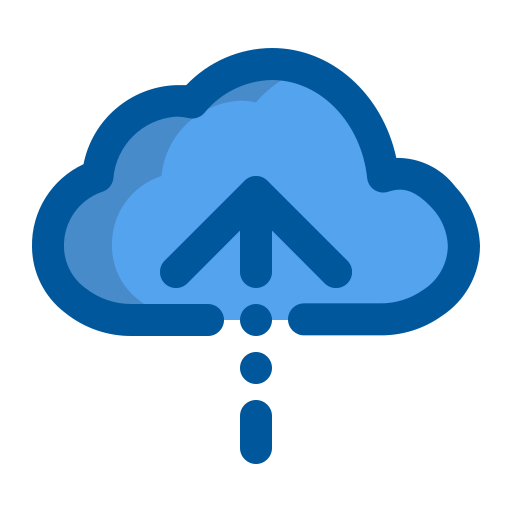 Cloud uploads Generic Blue icon