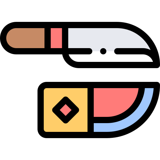 칼 Detailed Rounded Lineal color icon