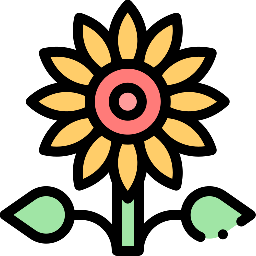słonecznik Detailed Rounded Lineal color ikona