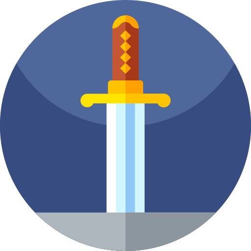 Sword Geometric Flat Circular Flat icon