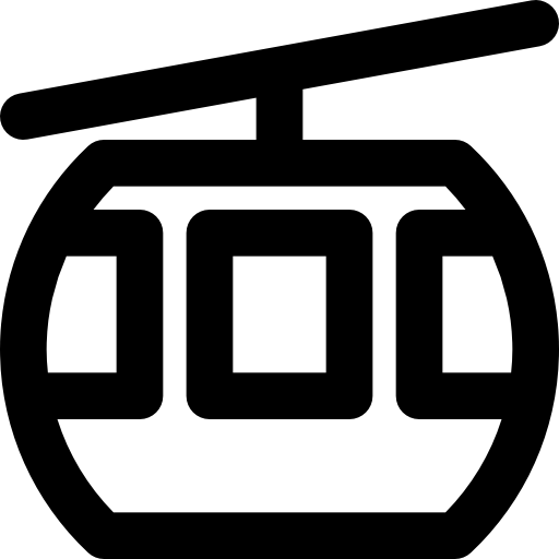 kabina kolejki linowej Basic Black Outline ikona