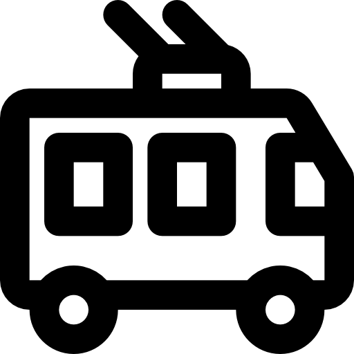 trolejbusowy Basic Black Outline ikona