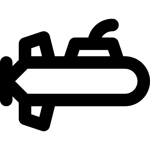 Łódź podwodna Basic Black Outline ikona
