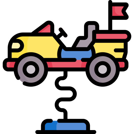Spring swing car Special Lineal color icon