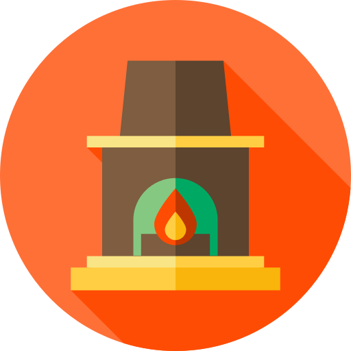 暖炉 Flat Circular Flat icon