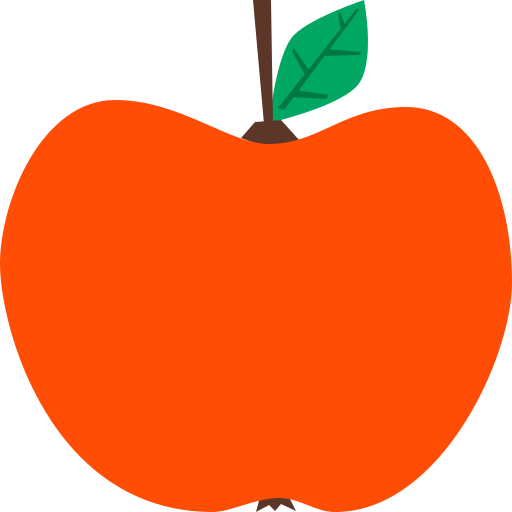jabłko Cartoon Flat ikona