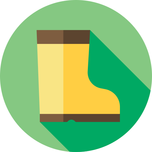 botas de lluvia Flat Circular Flat icono
