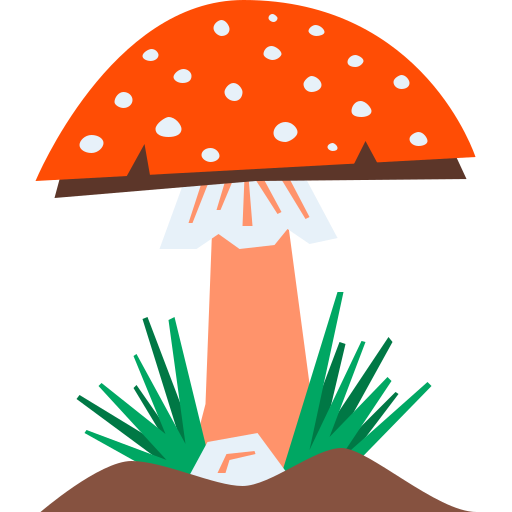 champignons Cartoon Flat Icône
