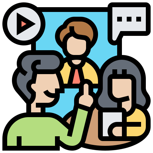 Online conference Meticulous Lineal Color icon