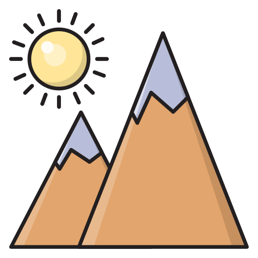montaña Vector Stall Lineal Color icono