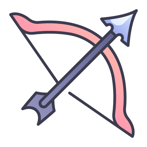 arco y flecha MaxIcons Lineal color icono