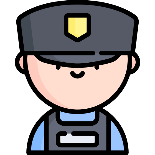 警官 Kawaii Lineal color icon