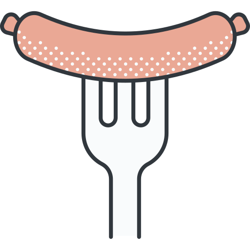 Sausage Detailed Offset Lineal color icon