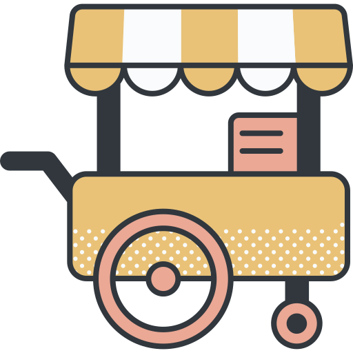 Food cart Detailed Offset Lineal color icon