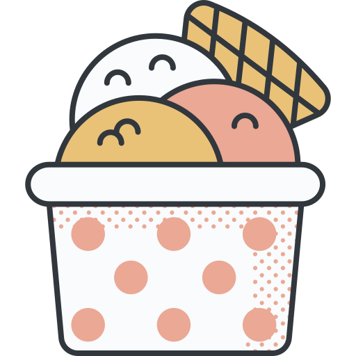 Чашка мороженого Detailed Offset Lineal color иконка