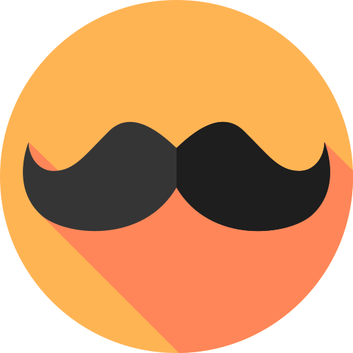moustache Flat Circular Flat Icône