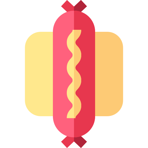 hotdog Basic Straight Flat icoon