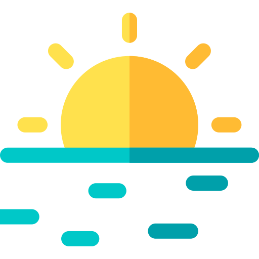 puesta de sol Basic Rounded Flat icono