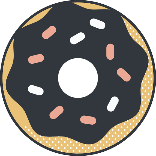 donut Detailed Offset Lineal color icoon
