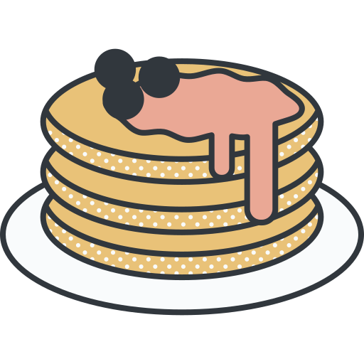 Pancakes Detailed Offset Lineal color icon