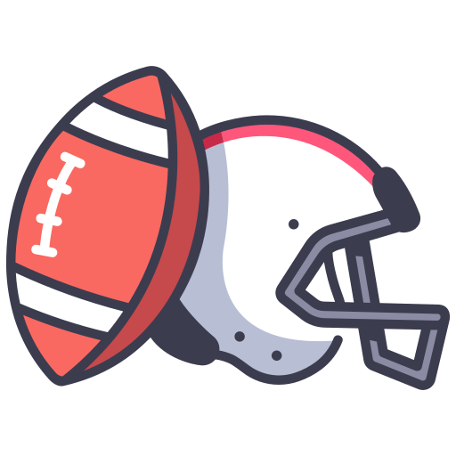 american football MaxIcons Lineal color icon