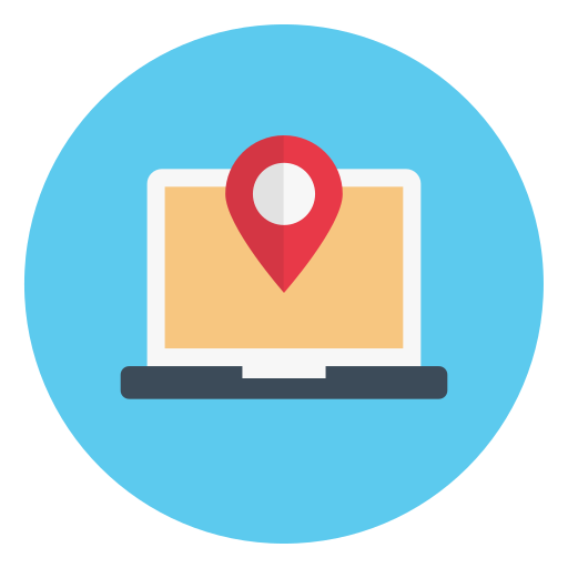 Online location Vector Stall Flat icon