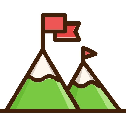 montañas Smooth Contour Linear color icono