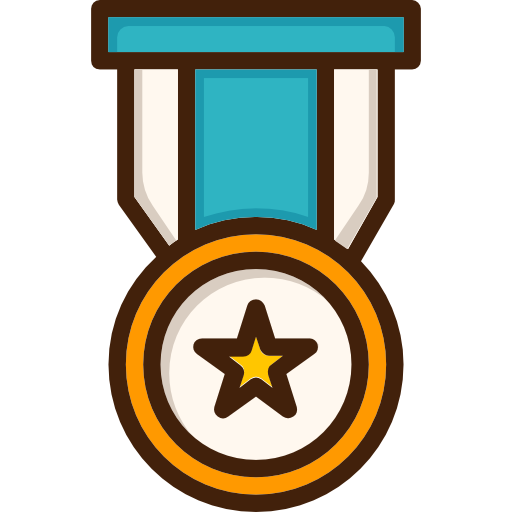 medalla Smooth Contour Linear color icono