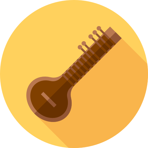 Sitar Flat Circular Flat icon